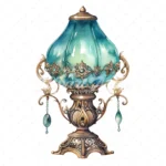 20 High-Quality Victorian Antique Lamps Clipart - Antique lamp digital watercolor JPG instant download for commercial use - Digital download