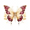 20 High-Quality Gold Wine Butterfly Clipart - Wine butterfly digital watercolor JPG instant download for commercial use - Digital download