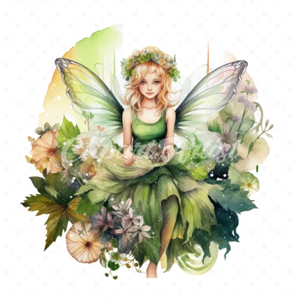 19 High-Quality Garden Fairy Clipart - Garden fairy digital watercolor JPG instant download for commercial use - Digital download