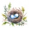 20 High-Quality Bird Nest Clipart - Bird nest digital watercolor JPG instant download for commercial use - Digital download
