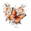 20 High-Quality Orange Silver Butterfly Clipart - Butterfly digital watercolor JPG instant download for commercial use - Digital download