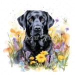 20 High-Quality Black Labrador Clipart - Black labrador digital watercolor JPG instant download for commercial use - Digital download