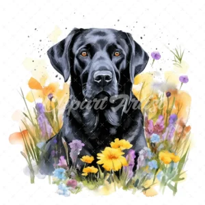 20 High-Quality Black Labrador Clipart - Black labrador digital watercolor JPG instant download for commercial use - Digital download