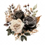 19 High-Quality Black Roses Boutique Clipart - Black roses digital watercolor JPG instant download for commercial use - Digital download