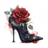 20 High-Quality Rose Gothic High Heels Clipart - Gothic heels digital watercolor JPG instant download for commercial use - Digital download