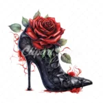 20 High-Quality Rose Gothic High Heels Clipart - Gothic heels digital watercolor JPG instant download for commercial use - Digital download