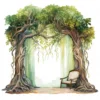 24 High-Quality Wedding Tree Arch Clipart - Tree arch digital watercolor JPG instant download for commercial use - Digital download