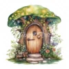 21 High-Quality Forest Fairy Doors Clipart - Forest fairy door digital watercolor JPG instant download for commercial use - Digital download