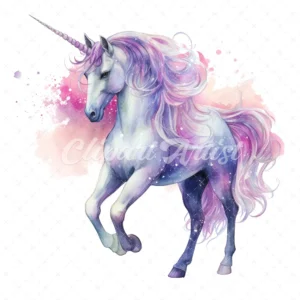 20 High-Quality Night Unicorn Clipart - Night unicorn digital watercolor JPG instant download for commercial use - Digital download