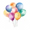 20 High-Quality Colorful Balloons Clipart - Colorful balloons digital watercolor JPG instant download for commercial use - Digital download