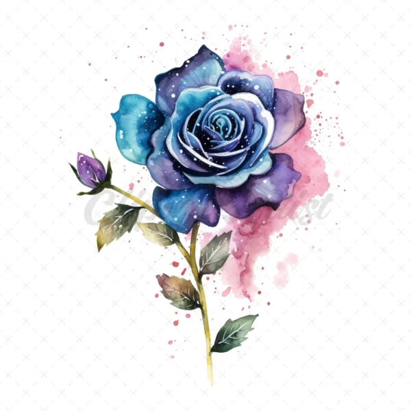 19 High-Quality Galaxy Flowers Clipart - Galaxy flowers digital watercolor JPG instant download for commercial use - Digital download