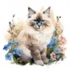 20 High-Quality Ragdoll Cats Clipart - Ragdoll cat digital watercolor JPG instant download for commercial use - Digital download