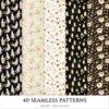 Cozy Haunt Seamless Patterns, Spooky autumn JPEG, Ghosts pattern, Witch hat, Bones, Pumpkin repeating pattern, Digital scrapbook paper
