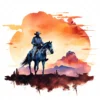 20 High-Quality Western Cowboy Silhouette Clipart - Cowboy digital watercolor JPG instant download for commercial use - Digital download