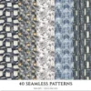 Gothic Diary Seamless Patterns, Gothic halloween JPEG, Skull sigils pattern, Rose, Floral, Haunted repeating pattern,Digital scrapbook paper