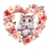 19 High-Quality Mouse in Heart Wreath Clipart - Mouse wreath digital watercolor JPG instant download for commercial use - Digital download