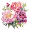 24 High-Quality Iridescent Peony Clipart - Iridescent peony digital watercolor JPG instant download for commercial use - Digital download