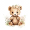 20 High-Quality Boho Cute Bears Clipart - Boho cute bears digital watercolor JPG instant download for commercial use - Digital download