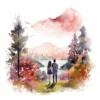 20 High-Quality Loving Couple Clipart - Loving couple digital watercolor JPG instant download for commercial use - Digital download