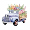 19 High-Quality Floral Truck Clipart - Floral truck digital watercolor JPG instant download for commercial use - Digital download