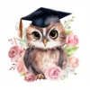 19 High-Quality Graduation Owl Clipart - Graduation owl digital watercolor JPG instant download for commercial use - Digital download