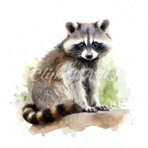 20 High-Quality Raccoon Clipart - Raccoon digital watercolor JPG instant download for commercial use - Digital download