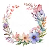 20 High-Quality Wildflowers Wreath Clipart - Wildflower wreath digital watercolor JPG instant download for commercial use - Digital download