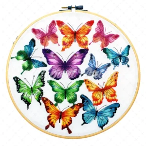 20 High-Quality Butterflies Cross Stitch Clipart - Butterflies digital watercolor JPG instant download for commercial use - Digital download