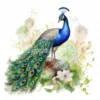 20 High-Quality Peacock in Garden Clipart - Peacock digital watercolor JPG instant download for commercial use - Digital download