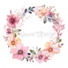 20 High-Quality Floral Wreaths Clipart - Floral Wreath digital watercolor JPG instant download for commercial use - Digital download
