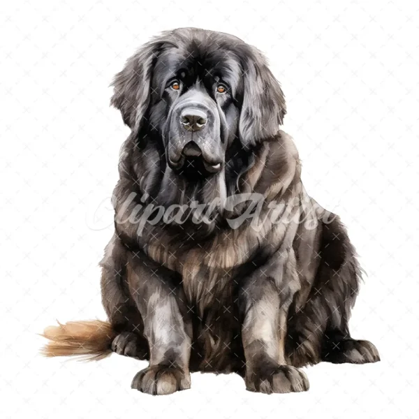 20 High-Quality Newfoundland Clipart - Newfoundland digital watercolor JPG instant download for commercial use - Digital download