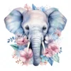 20 High-Quality Floral Cute Elephants Clipart - Cute elephants digital watercolor JPG instant download for commercial use - Digital download