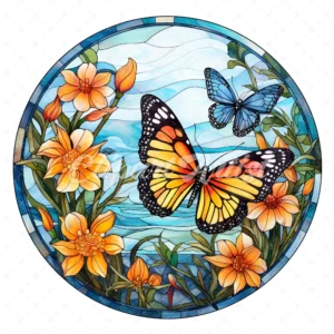 20 High-Quality Butterflies Stained Glass Clipart - Butterfly digital watercolor JPG instant download for commercial use - Digital download