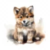 20 High-Quality Fluffy Sitting Dogs Clipart - Fluffy dogs digital watercolor JPG instant download for commercial use - Digital download