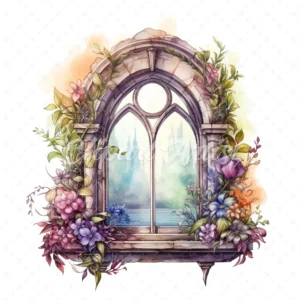 20 High-Quality Fairy Windows Clipart - Fairy windows digital watercolor JPG instant download for commercial use - Digital download