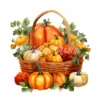20 High-Quality Pumpkin Basket Clipart - Pumpkin basket digital watercolor JPG instant download for commercial use - Digital download