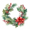 20 High-Quality Christmas Wreath Clipart - Christmas wreath digital watercolor JPG instant download for commercial use - Digital download