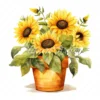 20 High-Quality Sunflower Planters Clipart - Sunflower plant digital watercolor JPG instant download for commercial use - Digital download