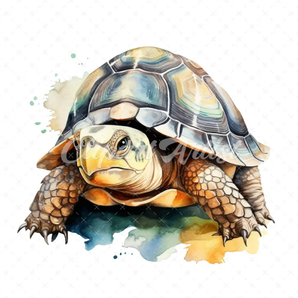 20 High-Quality Cute Tortoise Clipart - Cute tortoise digital watercolor JPG instant download for commercial use - Digital download