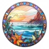 20 High-Quality Seaside Stained Glass Clipart - Seaside digital watercolor JPG instant download for commercial use - Digital download