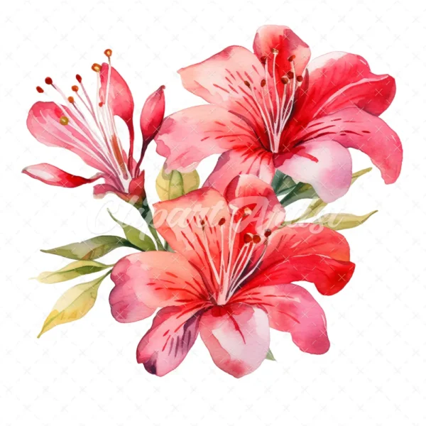 20 High-Quality Alstroemeria Clipart - Alstroemeria flower digital watercolor JPG instant download for commercial use - Digital download