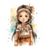 20 High-Quality Native American Girl Clipart - Native american digital watercolor JPG instant download for commercial use - Digital download