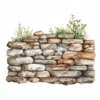 20 High-Quality Rustic Stone Wall Clipart - Rustic stone wall digital watercolor JPG instant download for commercial use - Digital download