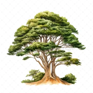 20 High-Quality Cypress Trees Clipart - Cypress trees digital watercolor JPG instant download for commercial use - Digital download