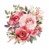 20 High-Quality Rose Bouquet Clipart - Rose bouquet digital watercolor JPG instant download for commercial use - Digital download