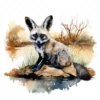 19 High-Quality Bat Eared Fox Clipart - Bat eared fox digital watercolor JPG instant download for commercial use - Digital download