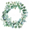 20 High-Quality Eucalyptus Wreath Clipart - Eucalyptus wreath digital watercolor JPG instant download for commercial use - Digital download