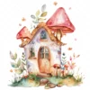 20 High-Quality Little Fairy House Clipart - Fairy house digital watercolor JPG instant download for commercial use - Digital download