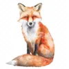 20 High-Quality Cute Foxes Clipart - Cute fox sitting digital watercolor JPG instant download for commercial use - Digital download