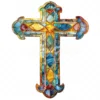 20 High-Quality Stained Glass Cross Clipart - Glass cross digital watercolor JPG instant download for commercial use - Digital download
